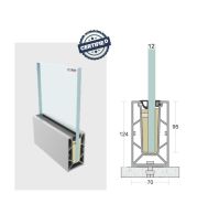 SD 34 Continuous Profile System Aluminum Glass Railing Base Profile for Balcony and Staircase, Indoor and Outdoor Top Mount Design, Durable Finish, Easy Installation for Modern Projects 